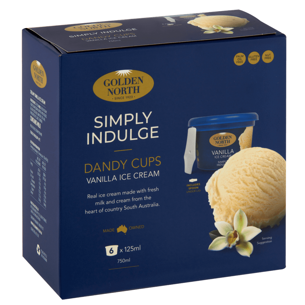 6-pack Simply Indulge Vanilla Dandy Cups Multipack - Golden North